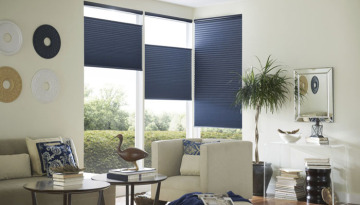 Blue blackout cellular shades