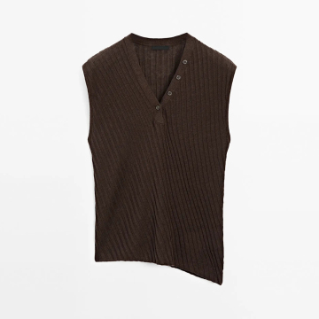 Women's 100% linen fine knit vest top