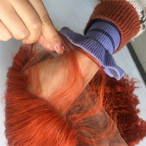 Ginger Deep Wave Colorful Lace Front Wig Human Hair Colored Wigs Human Hair Lace Front Ginger Orange Colorful Lace Wig