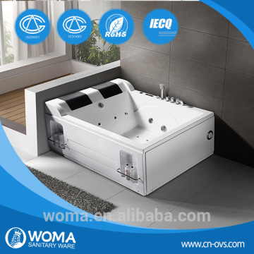 acrylic big size bathtub square indoor massage bathtub