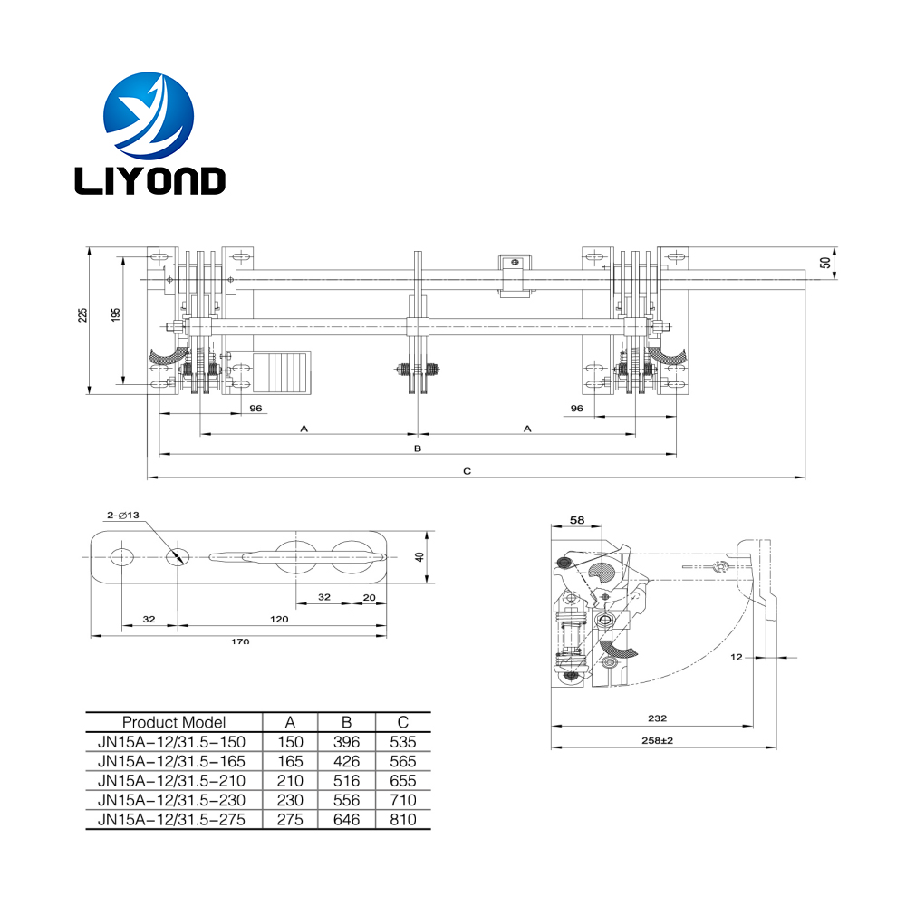 12kv JN15A-12-31.5 indoor three phase insolation switch earth switch for high voltage switch cabinet