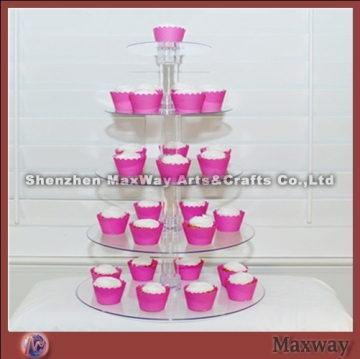 6 Tier Tube Acrylic Plexiglass Cupcake Display Holder