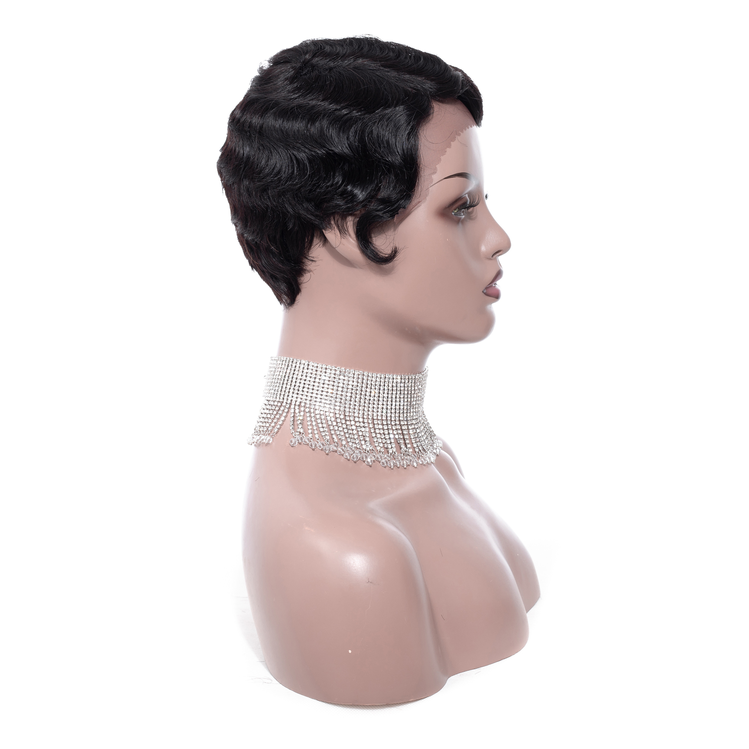 Tuneful christmas  wholesale 100% peruvian human unpressed short hair style remy virgin hair front  wig 005 bobo