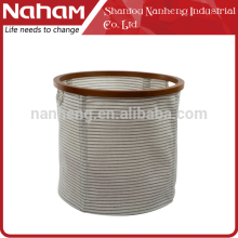 Bathroom Round Folding Fabric Bamboo Laundry Hamper