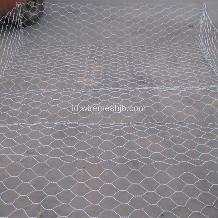 Hot mencelupkan Galvanized Hexagonal Mesh Gabion Basket