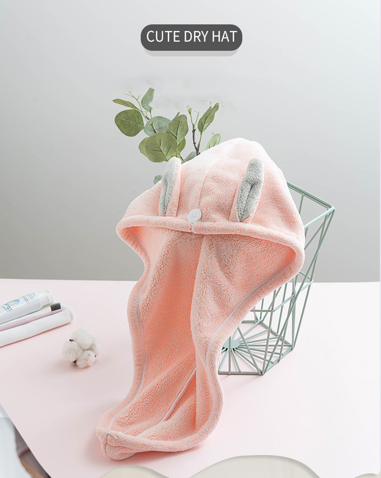 Thickened coral hair dryer towel shower cap