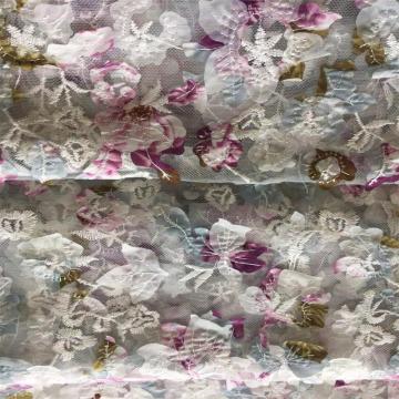 Tissu de broderie laser imprimé pour vêtement pour dames