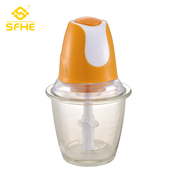 Vegetable Electric Button Food Chopper With Glass Bowl