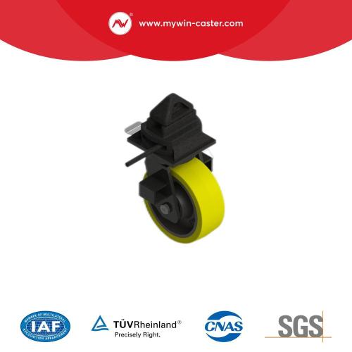 6 Inch Cast Iron PU Yellow Container Single Casters with Brake