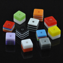 Resin Beads Beads Hand Square Beads Wholesale Color Mixing