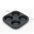 붙지 않는 Bakeware 탄소 강철 4 컵 머핀 팬