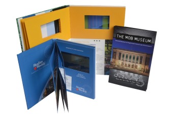 Bespoke custom size video magazine with light sensor control serveral video diasplaying