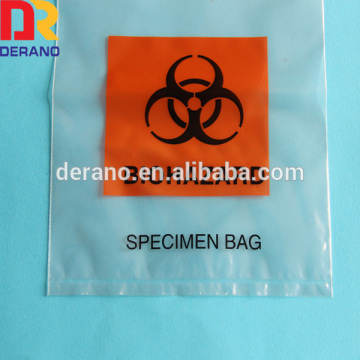 100% LDPE ziplock kangaroo pouch biohazard bag