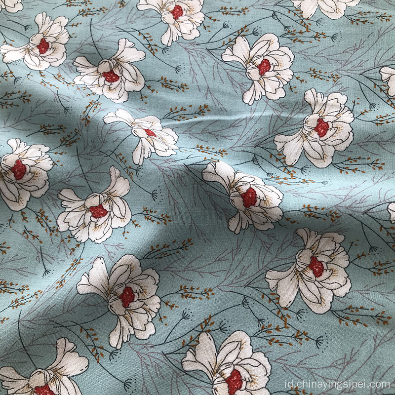 Desain Baru Floral Print Rayon Stock Lot Fabric