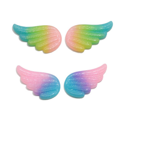 Cute Gradient Glitter Angel Wings Kawaii Flatback Resin Cabochon For Diy Phone Decor Scrapbook Embellishment