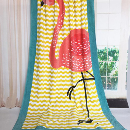 bright color large beach towel with pocket