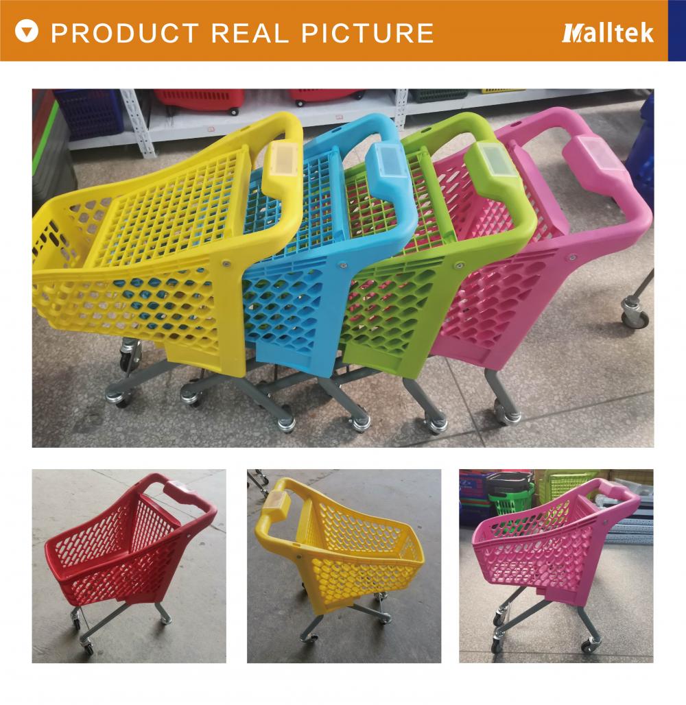 Kids Plastic Supermarket Shopping Trolley with flag