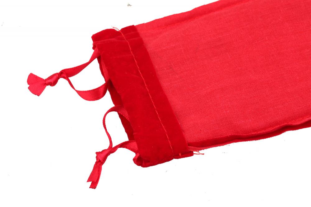 Sac à cordon de serrage en velours rouge