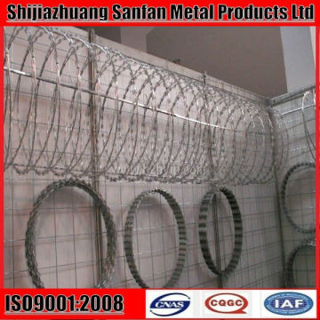 450mm 56 loops galvanized concertina razor wire