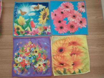 Square Microfiber Towel with Individual Printed Patterns