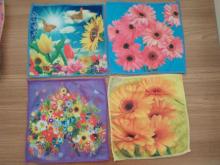 Square Microfiber Towel with Individual Printed Patterns