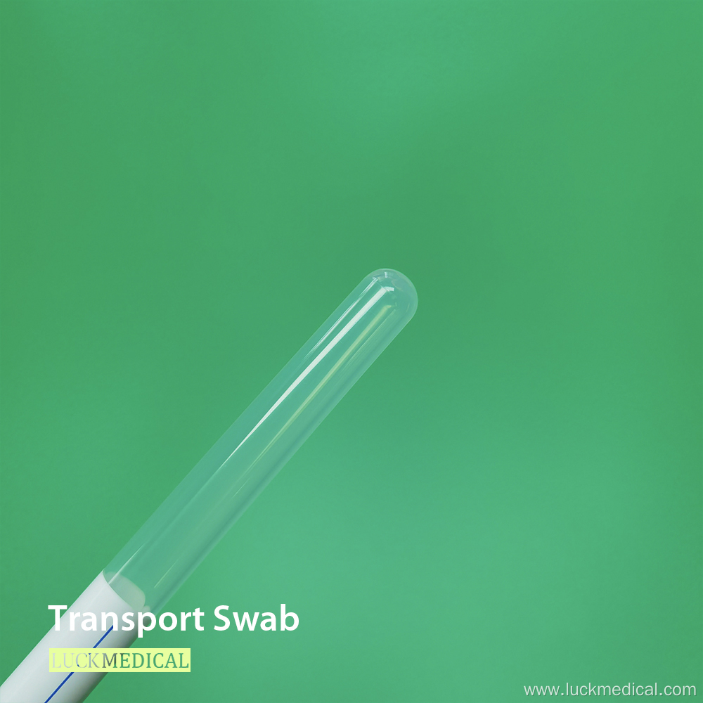 Transport Swab Tube Wooden Stick Cotton Tip CE