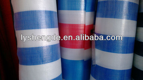 white & blue stripe pe tarpaulin