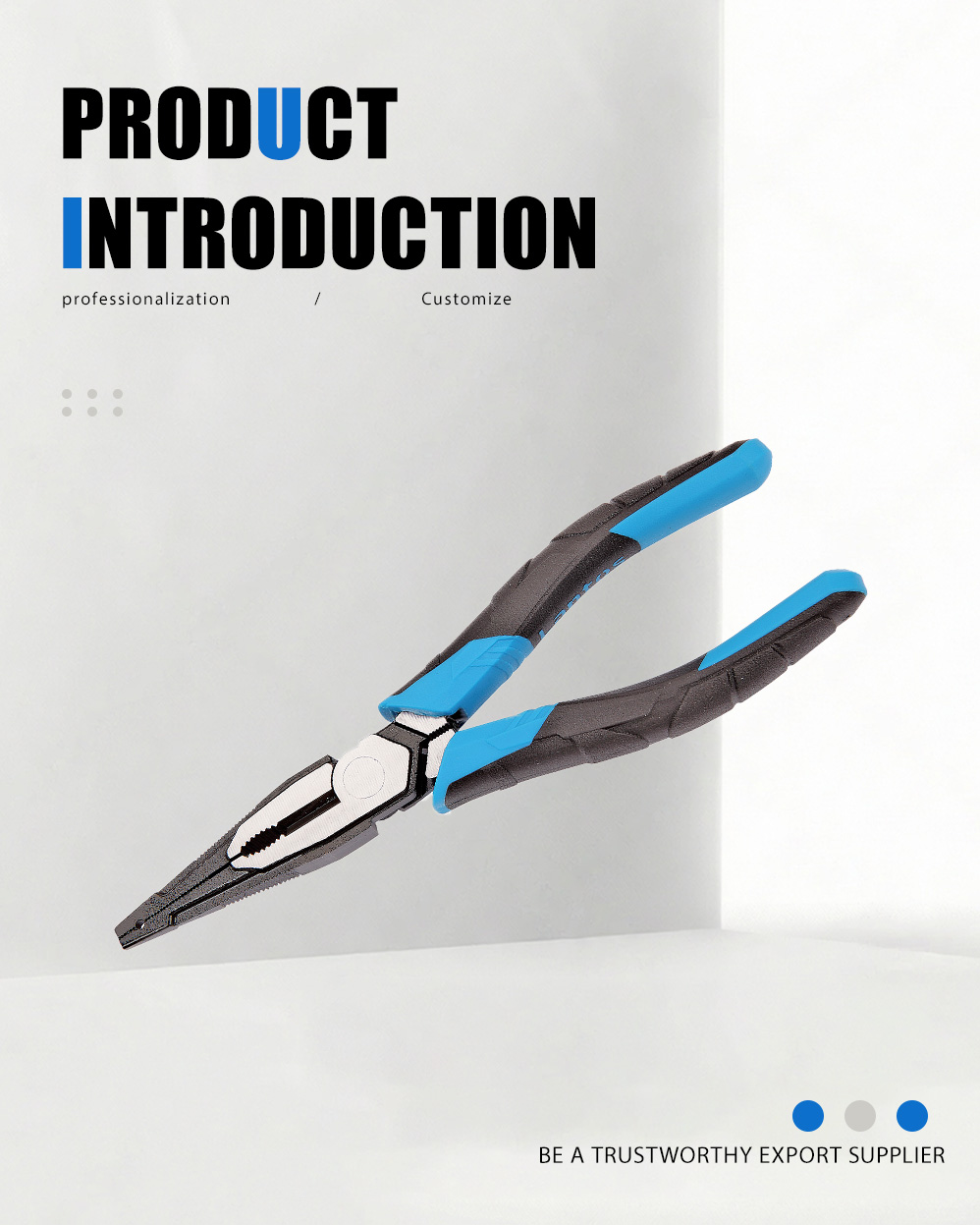 كماشة الأنف بإبرة الأوفست (الفك المخدد) Offset Needle Nose Pliers (Fluted Jaw)