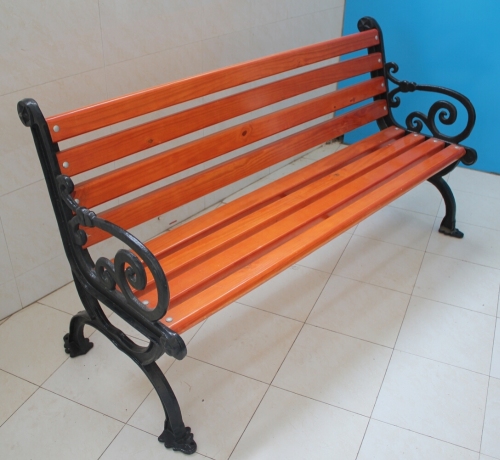 China factory cheap wpc outdoor garden cast iron antirust designer wooden bench