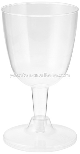 Party Essentials Hard Plastic Two Piece Disposable Plastic Wine Glasses