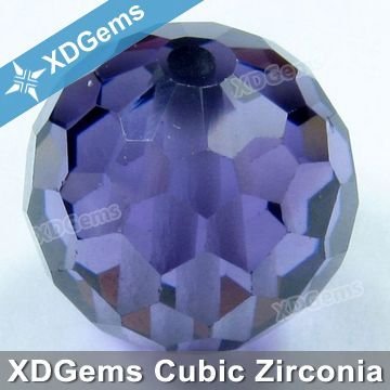 machine cut cubic zirconia violet beads