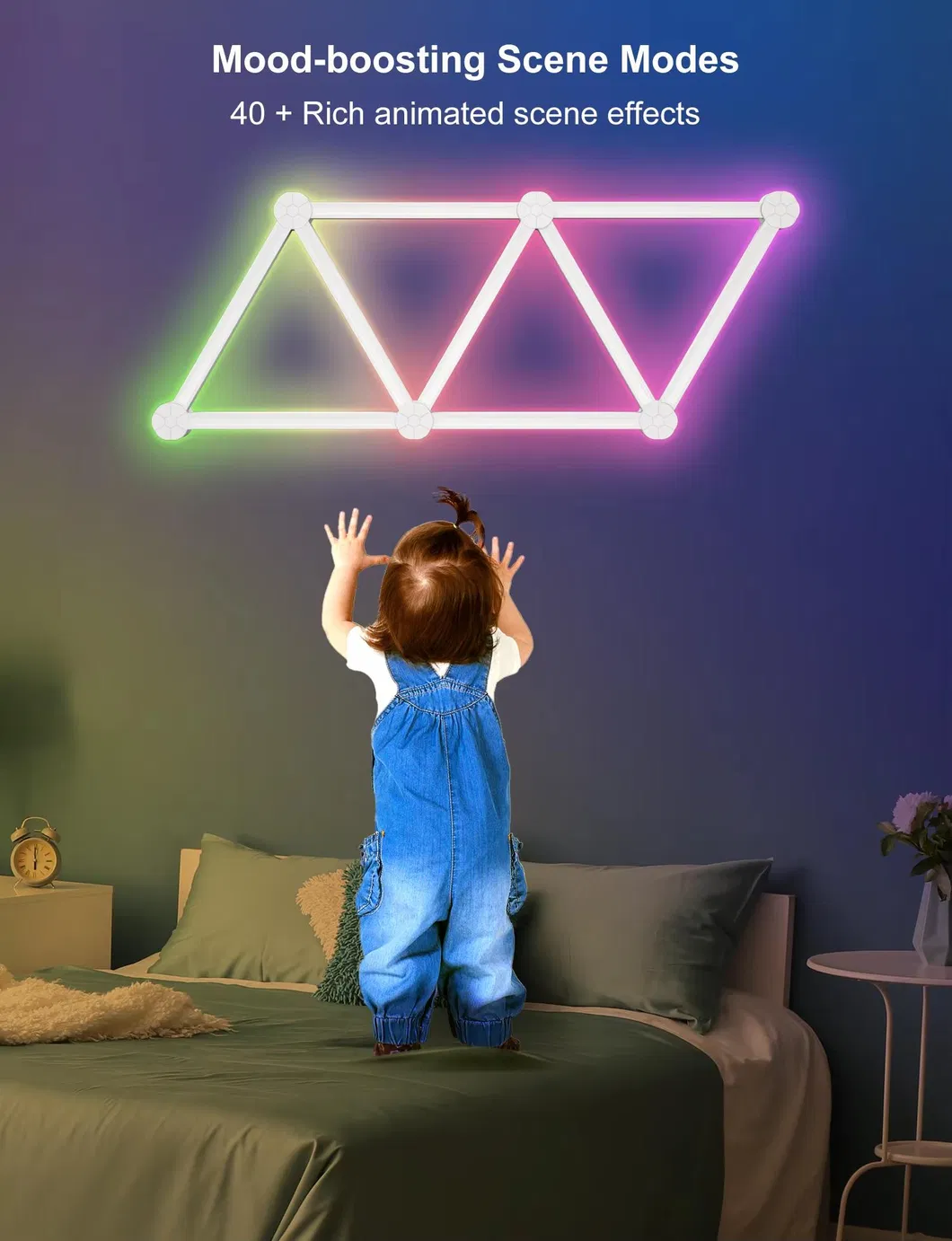 Smart RGB Segmented Wall Lamp for Gaming and Home Decor