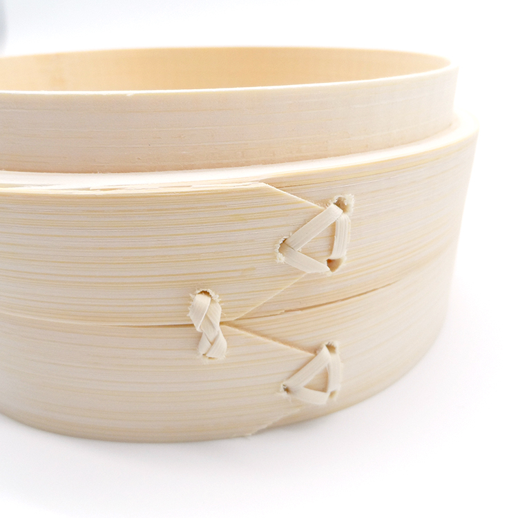 Eco-friendly Dumpling 10 inch Bamboo Food Steamer Set Basket With Lid