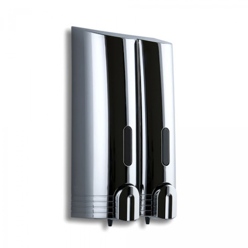 Wall Mounted Chromed Plastic Manual Liquid Soap Dispenser