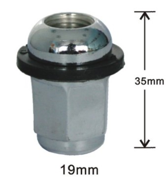 Dome open with black washer lug nuts