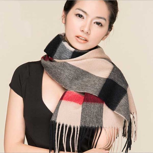 new style winter long plaid 100% cashmere scarf