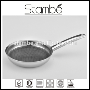 Europe best selling stainless steel non stick technique cookware with carved pattern inside
