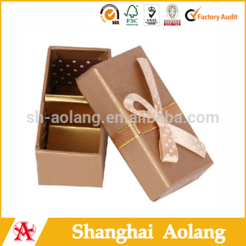 customized small art paper chocolate box with ribbon