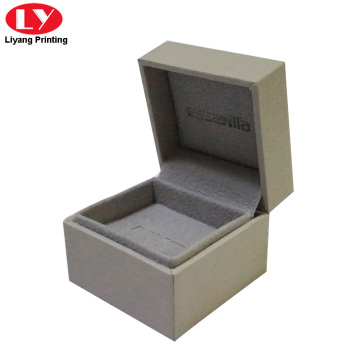 Caixa de anel de engajamento cinza de cristal personalizado
