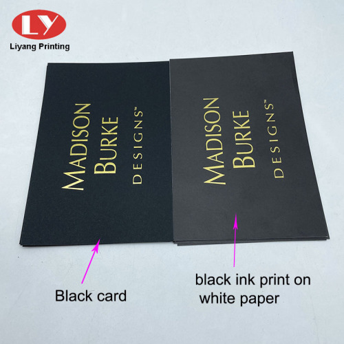 Aangepast Gold Stamping Black Paper Story Card -afdrukken