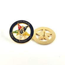 Masonic OES Logo Emblem Lapel Pin: Custom Round Metal Order of the Eastern Star Masonic Pin