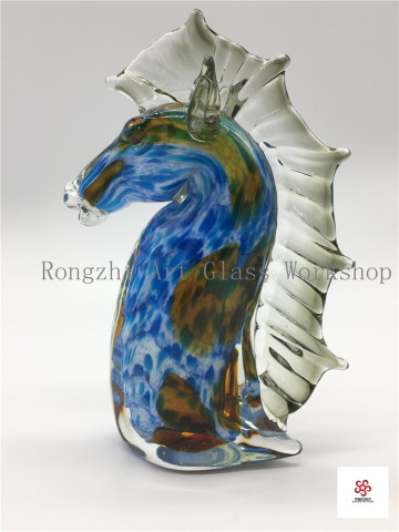 Horse Head Glass Sculpture