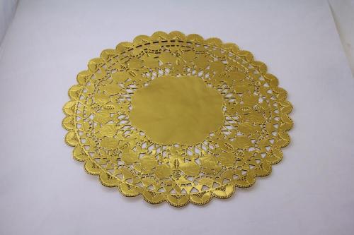 12 inch gouden folie metalen ronde papieren kleedjes