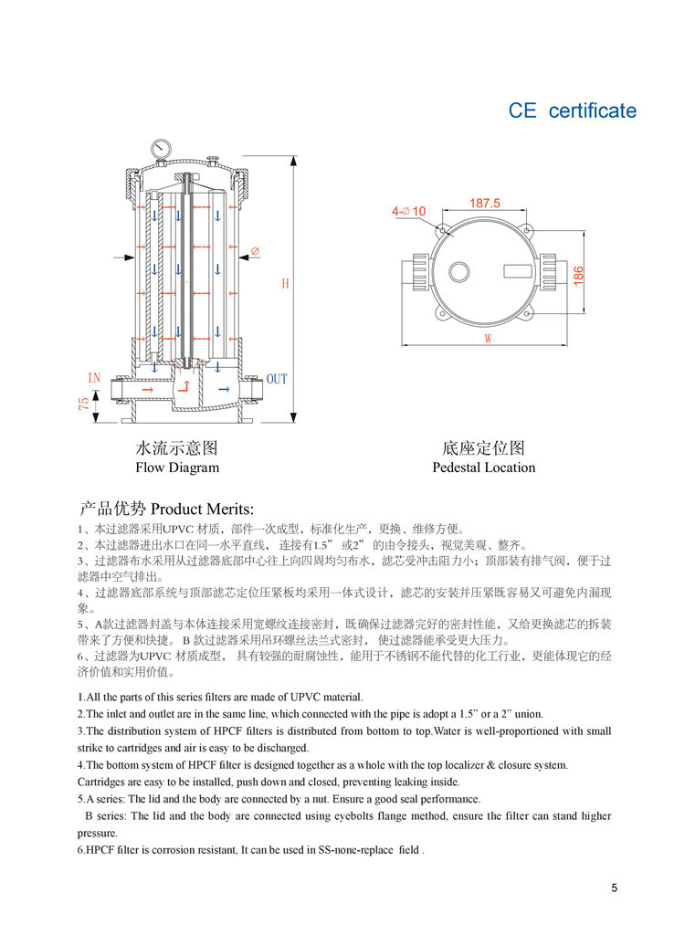 pvc cartridge filter and bag  housing 5DC4