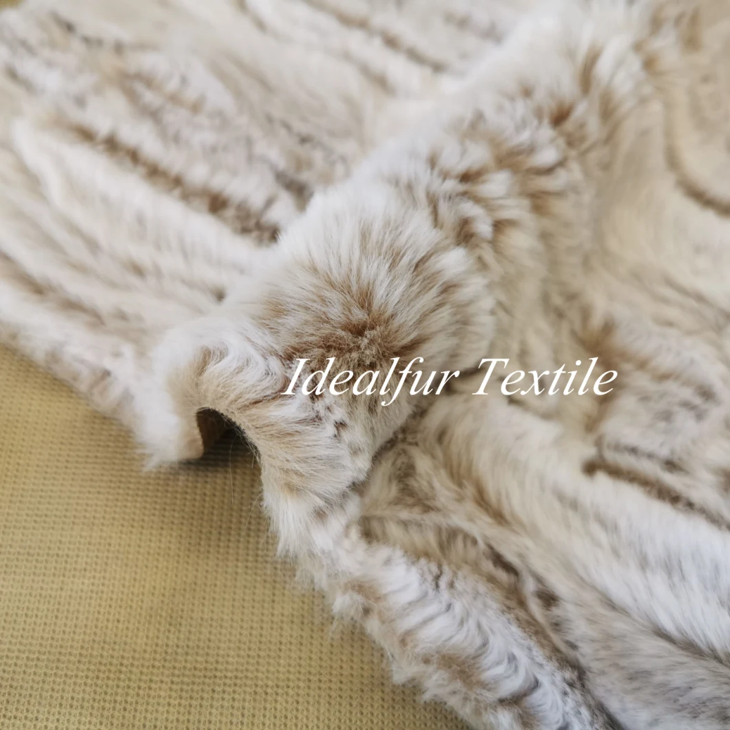 Embossed Rabbit Faux Fur Fake Fabric for Garments