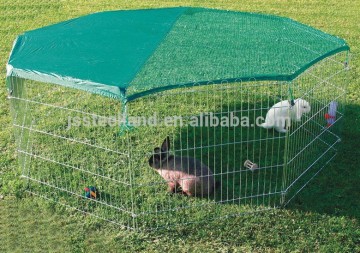 zinc wire folded dog puppy exercise pen with net pet playpen