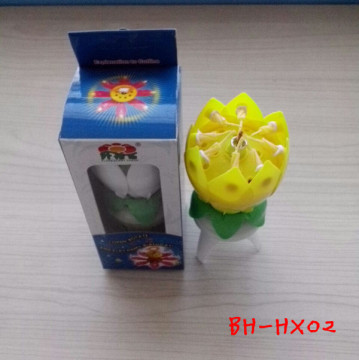 2 Layers Amazing Birthday Music Lotus Candle