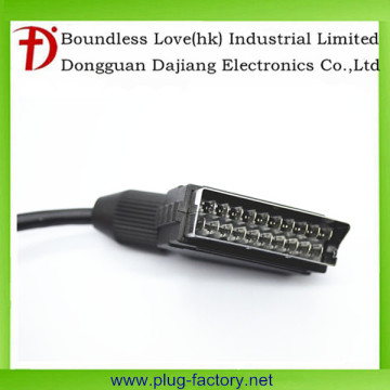 2017 Round Male 21 pin Scart cable