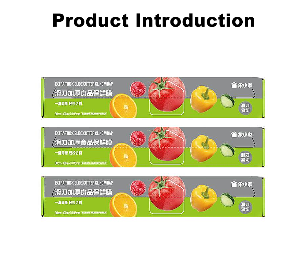 Пищевая пленка пищевого качества x Slide Cutter Food Grade Cling Wrap x