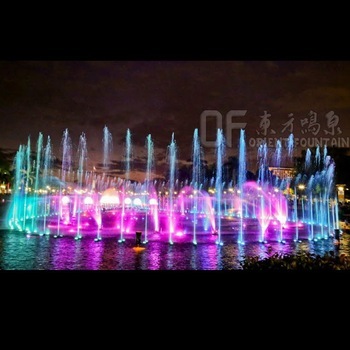 Outdoor circle dancing fountain with RGB lights